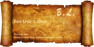 Bertha Libor névjegykártya